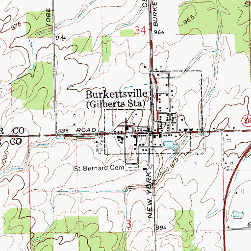 Topographic Map of Saint Bernard Catholic Church, OH