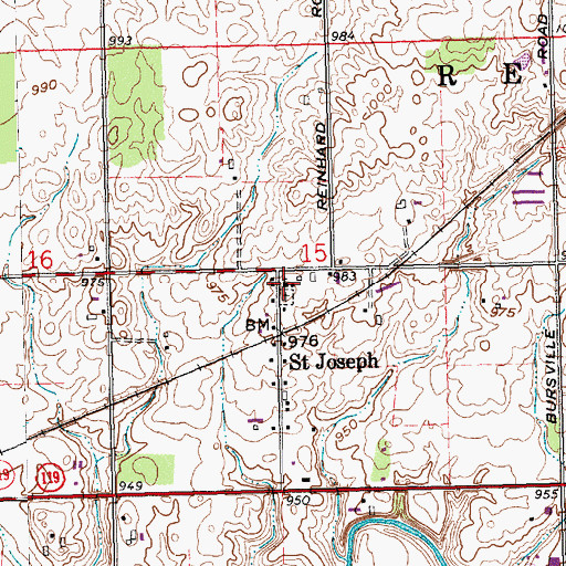 Topographic Map of Saint Joseph Catholic Church, OH