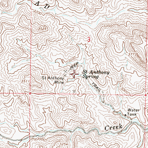 Topographic Map of Saint Anthony Spring, AZ