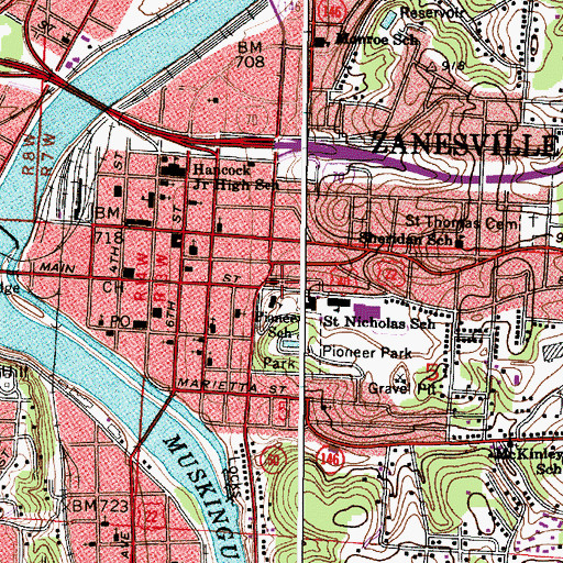 Topographic Map of Saint Nicholas Catholic Church, OH