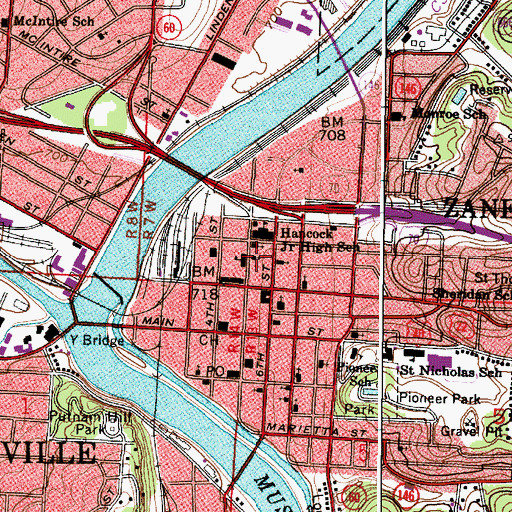 Topographic Map of Saint Thomas Aquinas Church, OH
