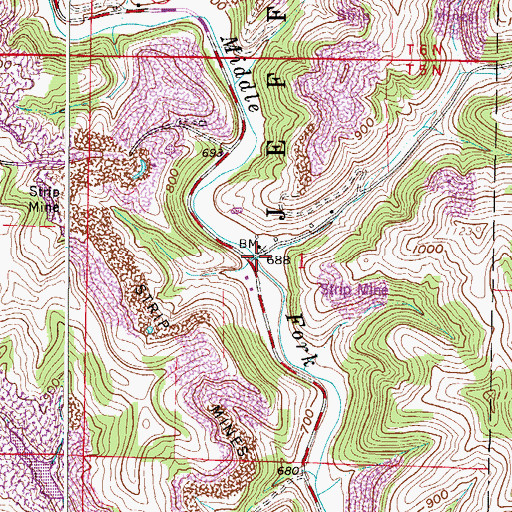 Topographic Map of Huffman Covered Bridge, OH