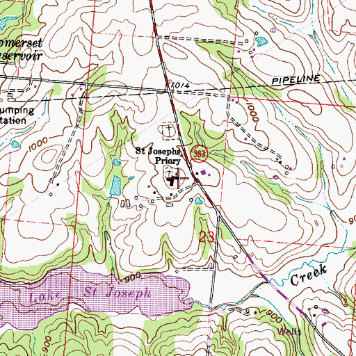 Topographic Map of Saint Josephs Catholic Church, OH
