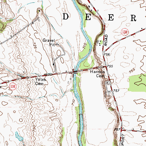 Topographic Map of Bazore Mill, OH