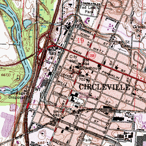 Topographic Map of Saint Philips Episcopal Church, OH