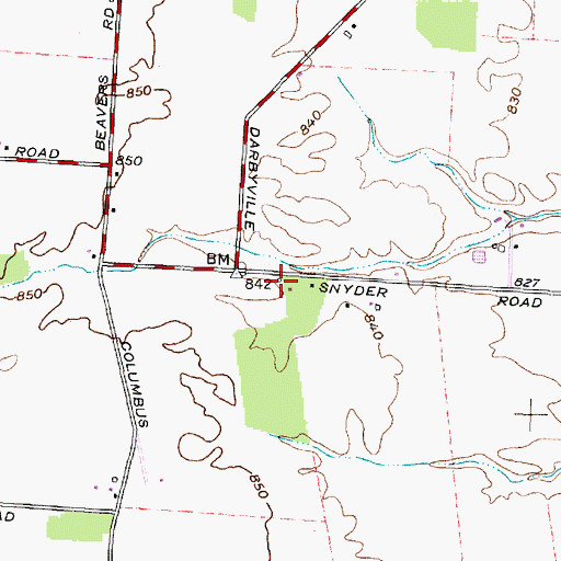 Topographic Map of Scioto Township District Number 2 School, OH