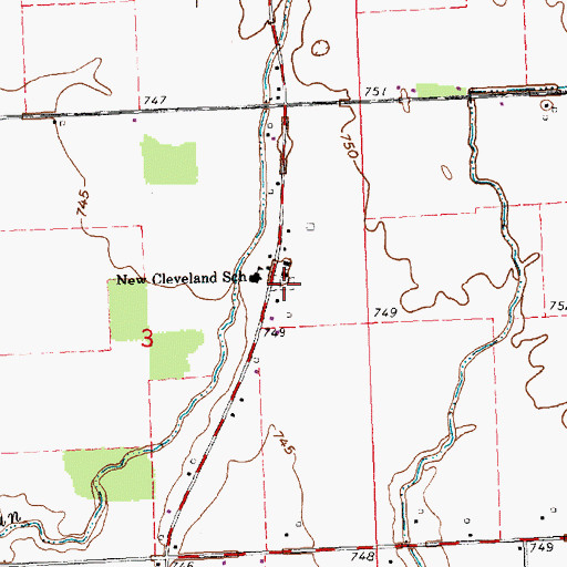 Topographic Map of Holy Family Cemetery, OH