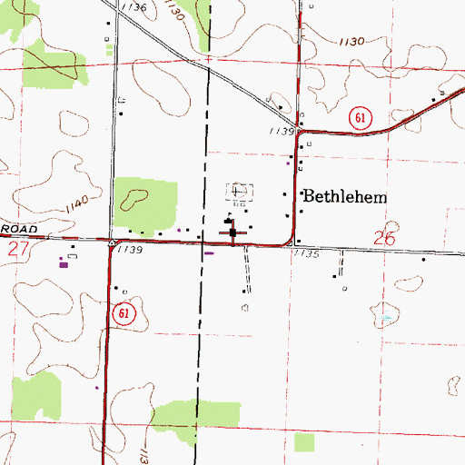 Topographic Map of Sacred Heart of Jesus Church, OH