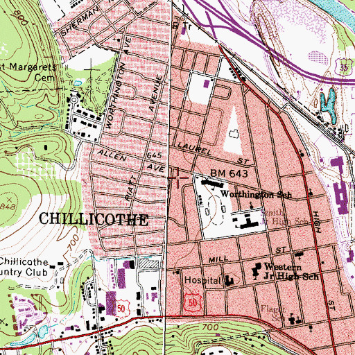Topographic Map of Story Mound State Memorial, OH