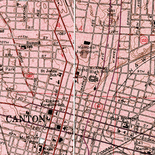 Topographic Map of Saint Peter Church, OH