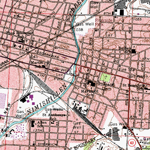 Topographic Map of Third Street Bridge, OH