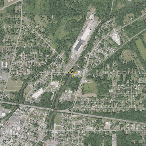Aerial/Satellite Image of Newton Falls Covered Bridge, OH