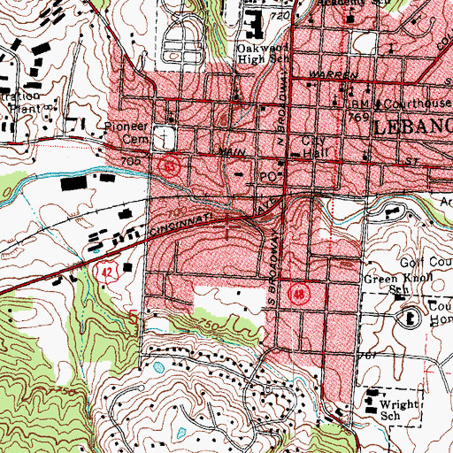 Topographic Map of Glendower Museum, OH