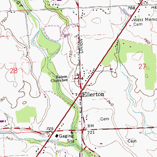 Topographic Map of Salem Bear Creek Church, OH