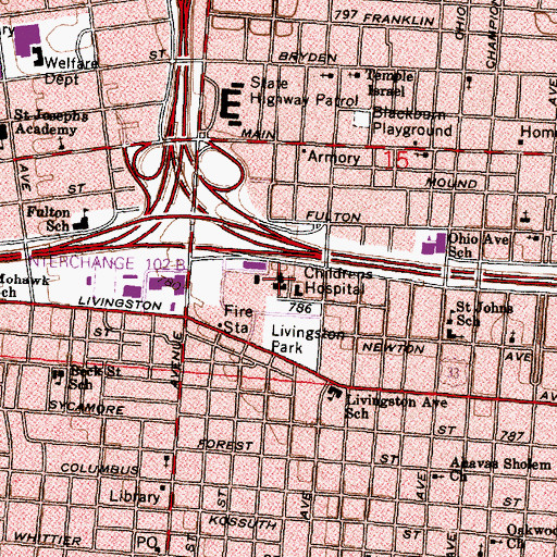 Topographic Map of Nationwide Children's Hospital, OH