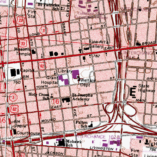 Topographic Map of Ohio Institution for the Education of the Deaf and Dumb, OH
