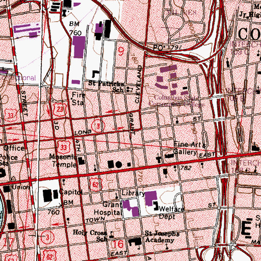 Topographic Map of Welsh Presbyterian Church (historical), OH