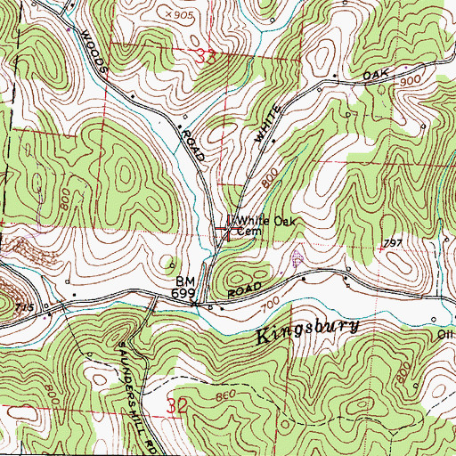 Topographic Map of White Oak Methodist Protestant Church (historical), OH