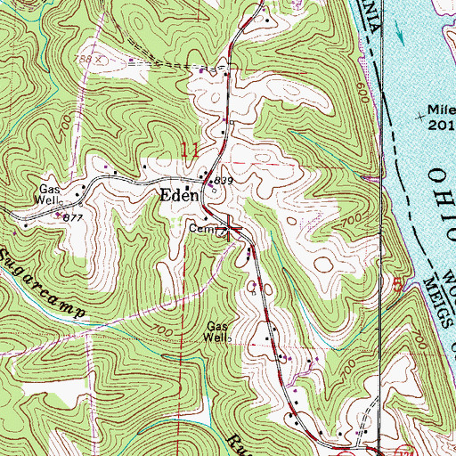 Topographic Map of Eden United Brethren in Christ Church, OH