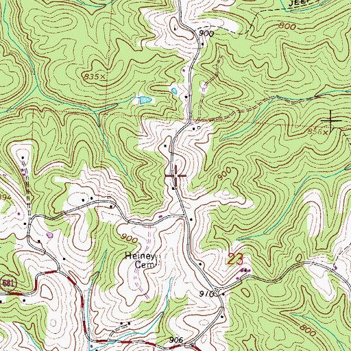Topographic Map of Heiney Ridge, OH