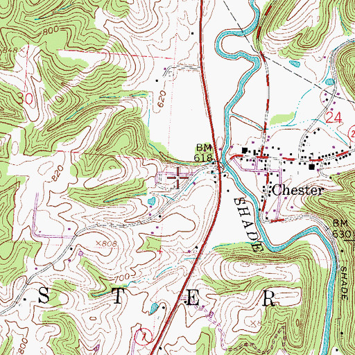 Topographic Map of Chester Cemetery, OH