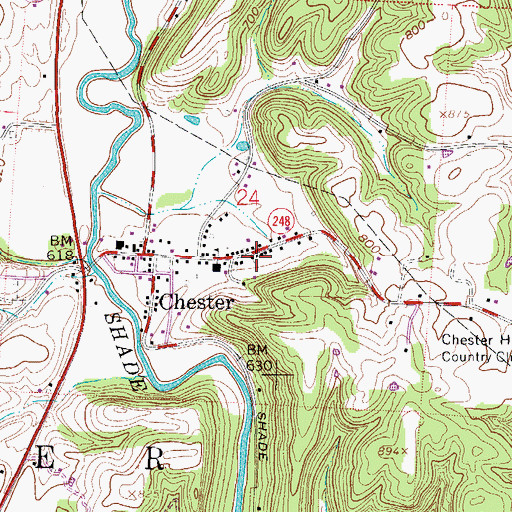 Topographic Map of Chester First Church of the Nazarene, OH