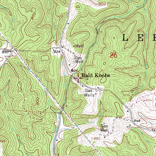Topographic Map of Ball Knob Cemetery, OH