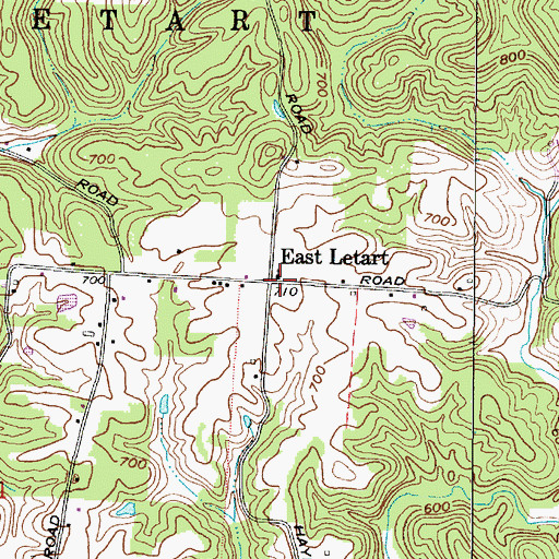 Topographic Map of East Letart School (historical), OH