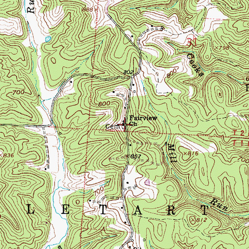 Topographic Map of Fairview School (historical), OH