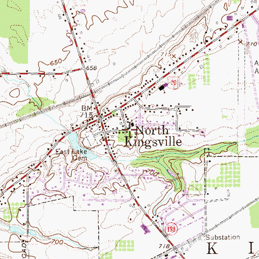 Topographic Map of North Kingsville Presbyterian Church, OH