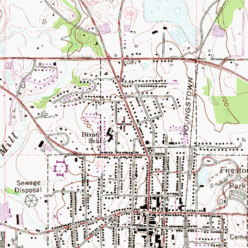 Topographic Map of First Christian Church, OH