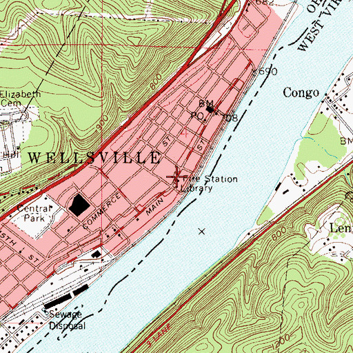 Topographic Map of First Christian Church, OH