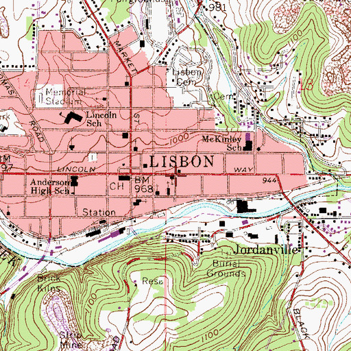 Topographic Map of Trinity Presbyterian Church, OH