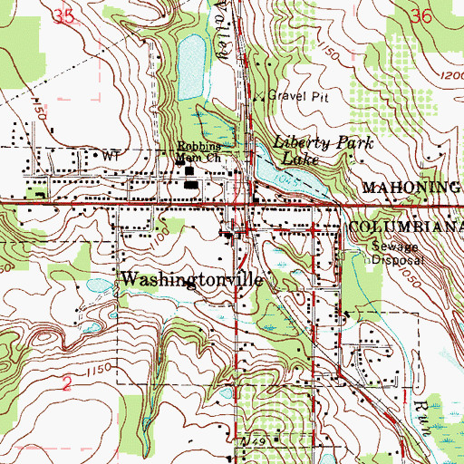 Topographic Map of Washingtonville Elementary School, OH