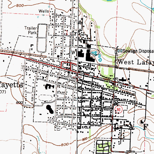 Topographic Map of Church of Christ, OH