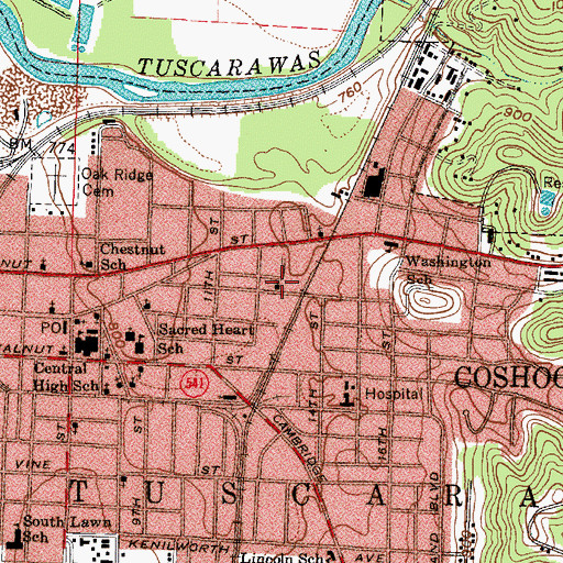 Topographic Map of Saint Pauls Episcopal Church, OH