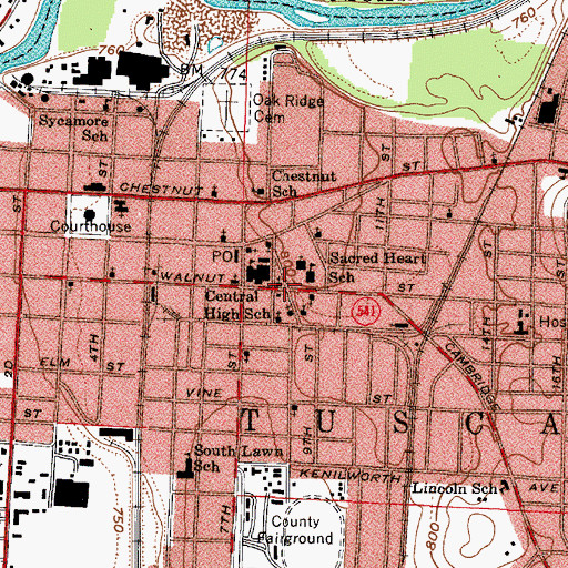 Topographic Map of Victory Baptist Church, OH
