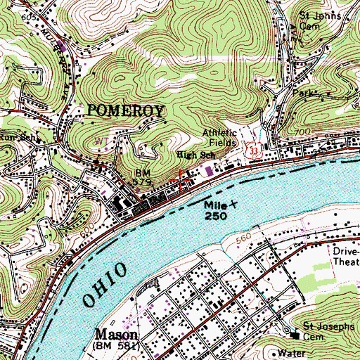 Topographic Map of Bethel Methodist Episcopal Church (historical), OH
