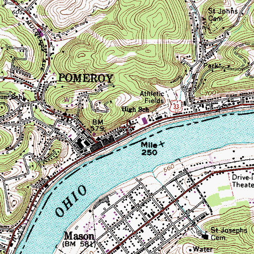 Topographic Map of Trinity Congregational Church, OH