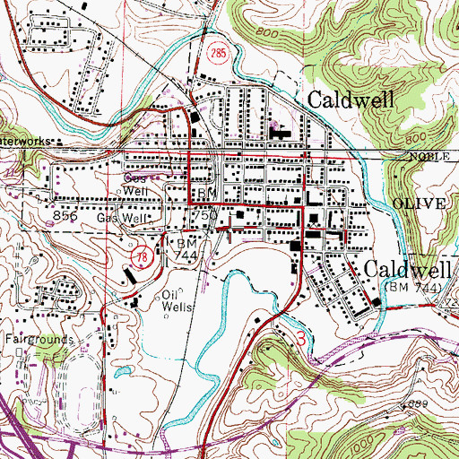 Topographic Map of Church of Christ, OH