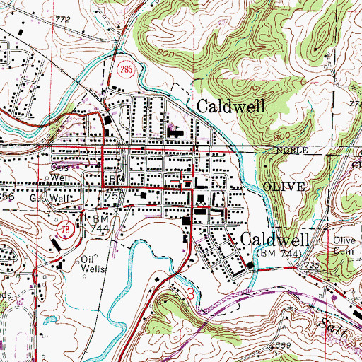Topographic Map of First Baptist Church, OH