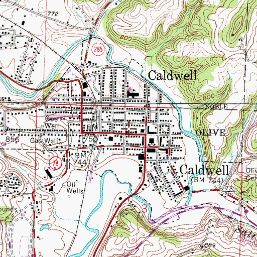 Topographic Map of First Presbyterian Church, OH