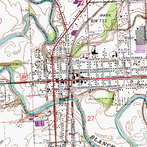 Topographic Map of First Presbyterian Church, OH