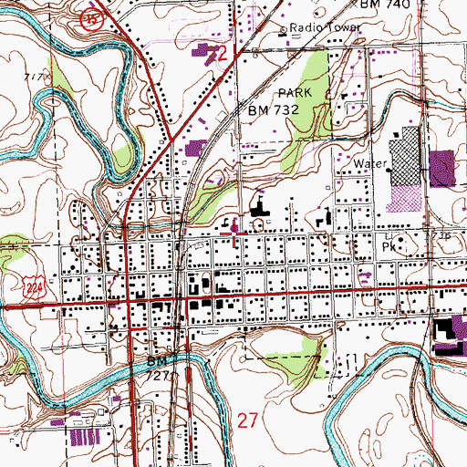 Topographic Map of Saints Peter and Paul Catholic Church, OH