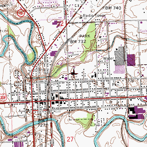 Topographic Map of Saints Peter and Paul School, OH