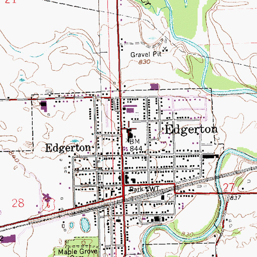 Topographic Map of Edgerton Elementary School, OH