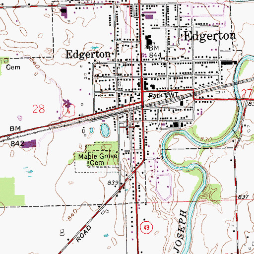 Topographic Map of Saint Mary School, OH