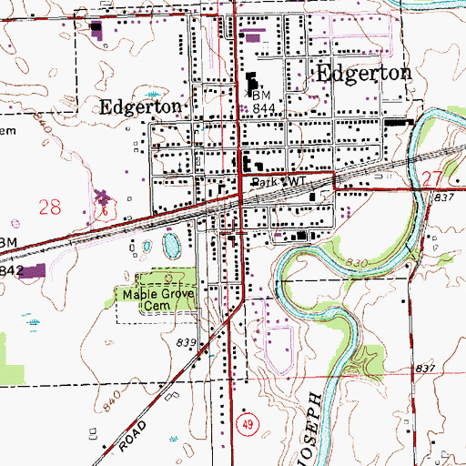 Topographic Map of Saint Marys Catholic Church, OH