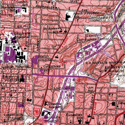 Topographic Map of Antioch Fire Baptized Holiness Church, OH