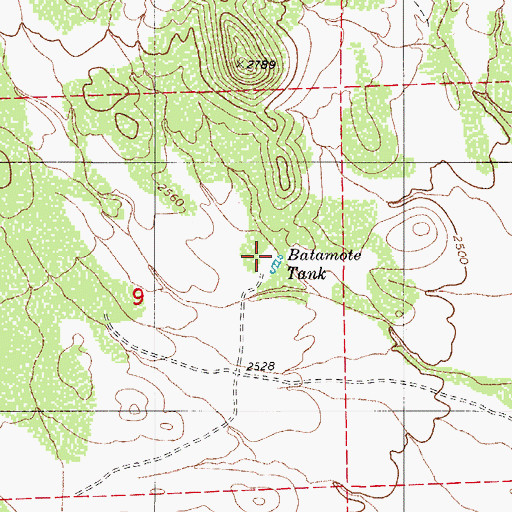 Topographic Map of Batamote Tank, AZ